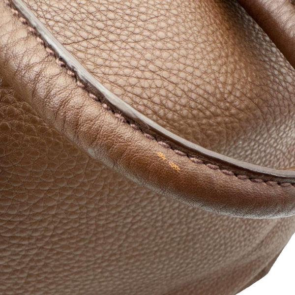 PRADA Vitello Daino Leather Tote Shoulder Bag Brown