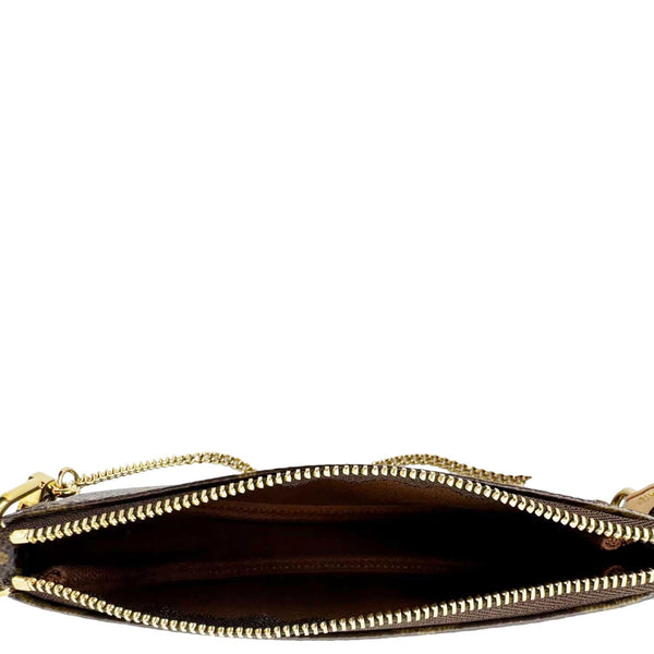 LOUIS VUITTON Multi Pochette Accessoires Monogram Canvas Wristlet Brown