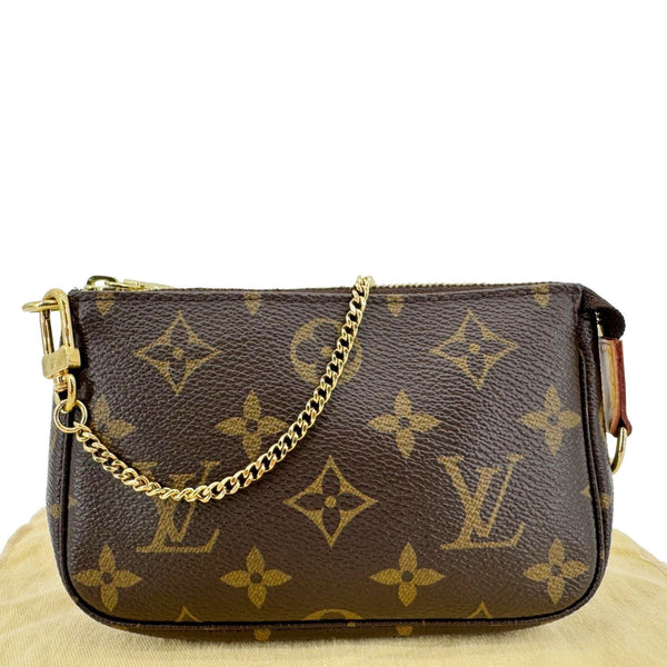 LOUIS VUITTON Multi Pochette Accessoires Monogram Canvas Wristlet Brown