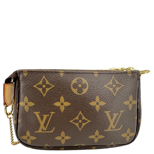 LOUIS VUITTON Multi Pochette Accessoires Monogram Canvas Wristlet Brown