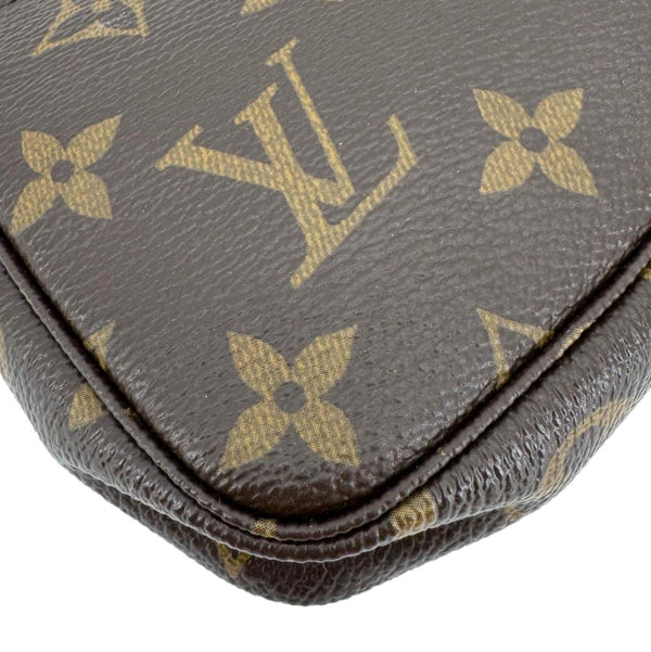 LOUIS VUITTON Multi Pochette Accessoires Monogram Canvas Wristlet Brown