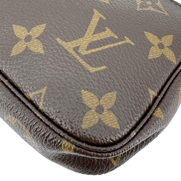 LOUIS VUITTON Multi Pochette Accessoires Monogram Canvas Wristlet Brown