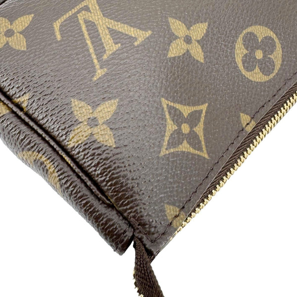 LOUIS VUITTON Multi Pochette Accessoires Monogram Canvas Wristlet Brown