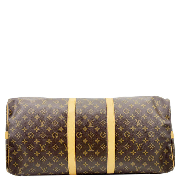 LOUIS VUITTON Keepall 55 Bandouliere Monogram Canvas Travel Bag Brown