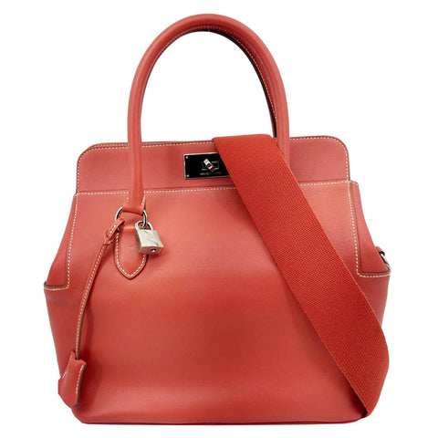 HERMES Toolbox 26 Leather Shoulder Bag Orange