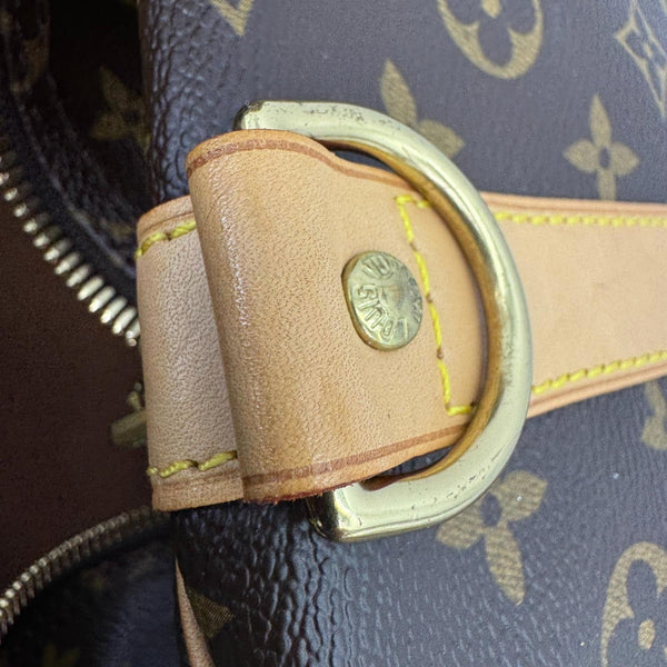 LOUIS VUITTON Keepall 55 Bandouliere Monogram Canvas Travel Bag Brown