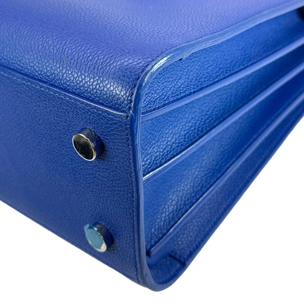 YVES SAINT LAURENT Sac De Jour Leather Shoulder Bag Blue
