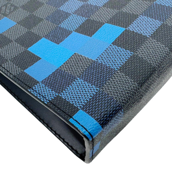 LOUIS VUITTON Toiletry 26 Graphite Pixel Canvas Pouch Blue