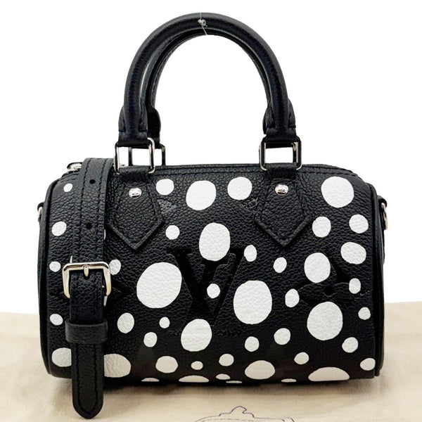 LOUIS VUITTON LV x YK Nano Speedy Monogram Empreinte Leather Shoulder Bag Black