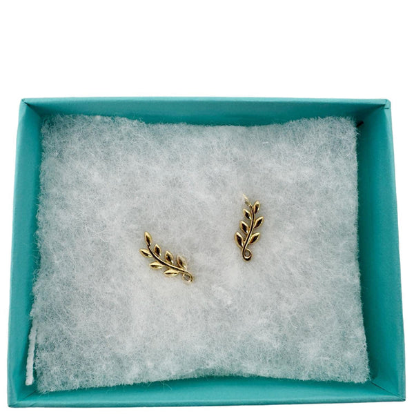 TIFFANY & CO Olive Leaf Climber 18k Gold Earrings Yellow