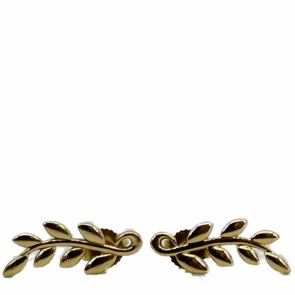 TIFFANY & CO Olive Leaf Climber 18k Gold Earrings Yellow