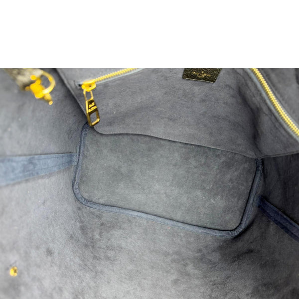 LOUIS VUITTON Neverfull MM Empreinte Leather Tote Shoulder Bag Black