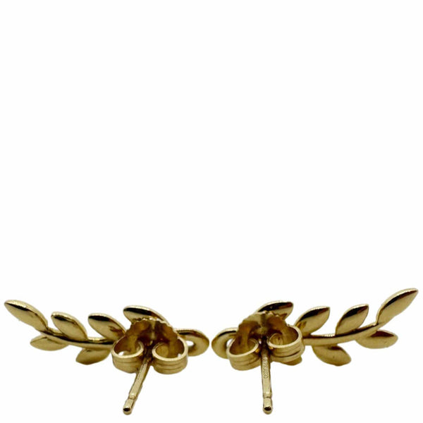 TIFFANY & CO Olive Leaf Climber 18k Gold Earrings Yellow