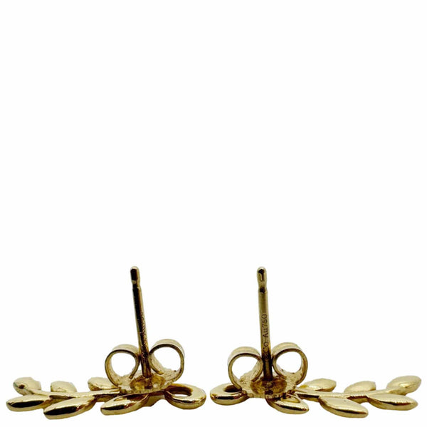 TIFFANY & CO Olive Leaf Climber 18k Gold Earrings Yellow