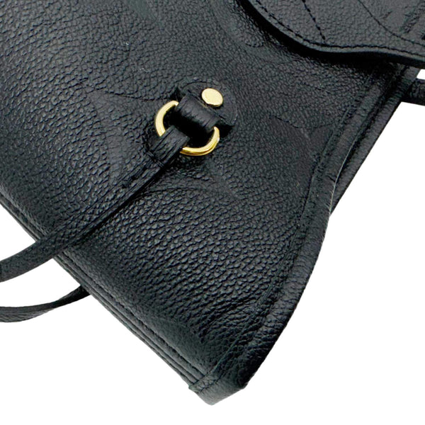 LOUIS VUITTON Neverfull MM Empreinte Leather Tote Shoulder Bag Black