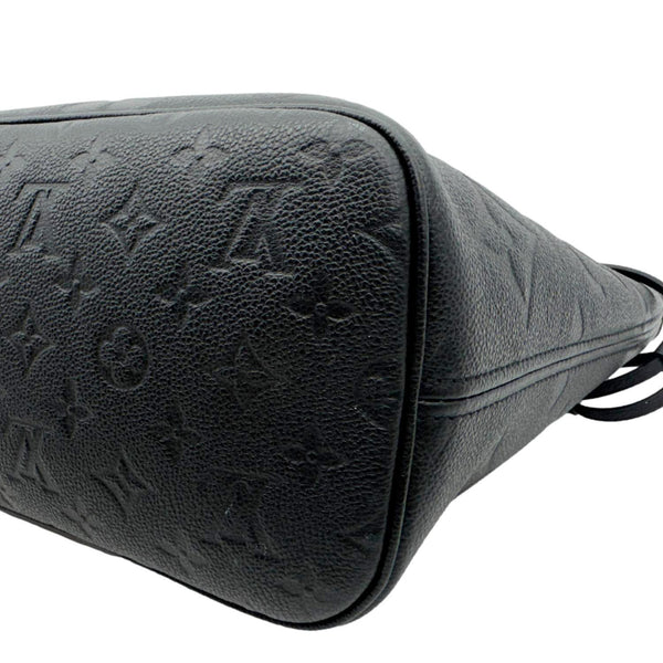 LOUIS VUITTON Neverfull MM Empreinte Leather Tote Shoulder Bag Black