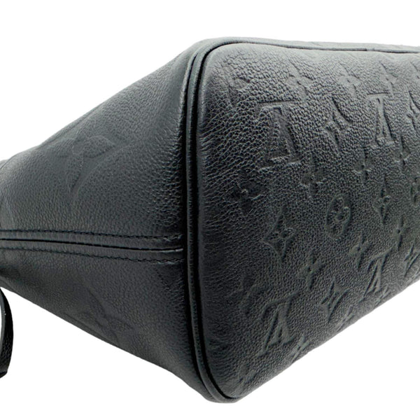 LOUIS VUITTON Neverfull MM Empreinte Leather Tote Shoulder Bag Black