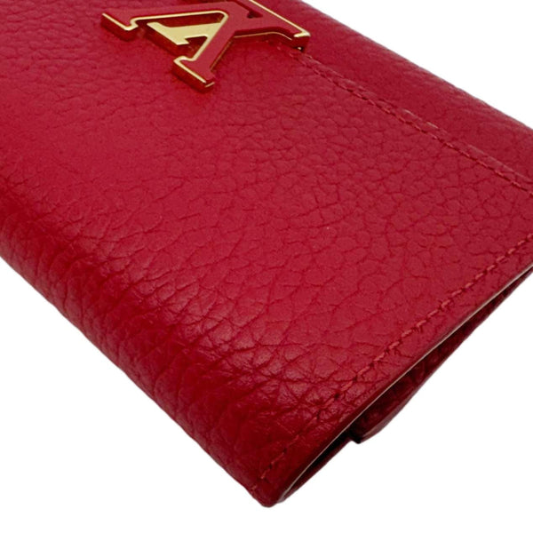 LOUIS VUITTON Capucines Taurillon Leather Compact Wallet Red