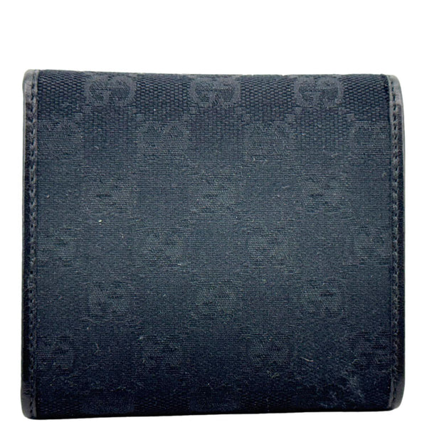 GUCCI Bifold Vintage GG Canvas Wallet Black 184597