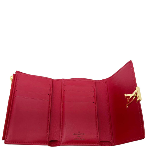 LOUIS VUITTON Capucines Taurillon Leather Compact Wallet Red