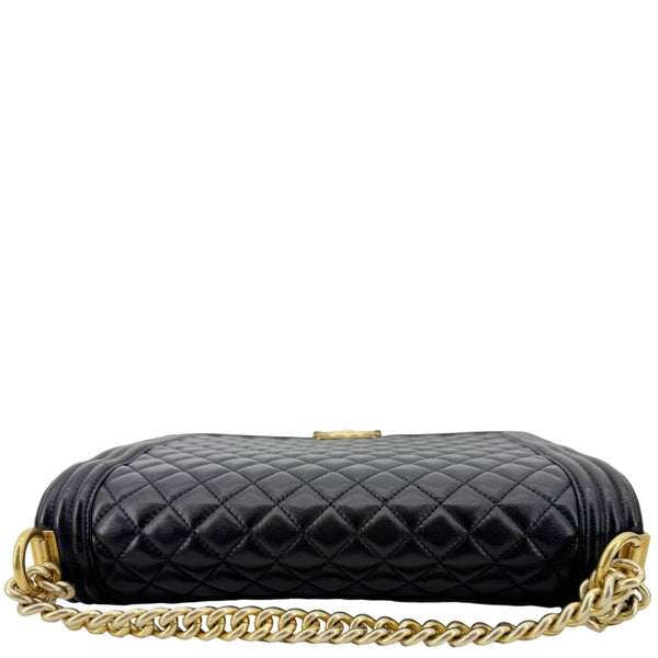 CHANEL Boy Flap Large Quilted Leather Crossbody Bag Black