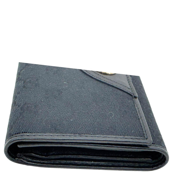 GUCCI Bifold Vintage GG Canvas Wallet Black 184597