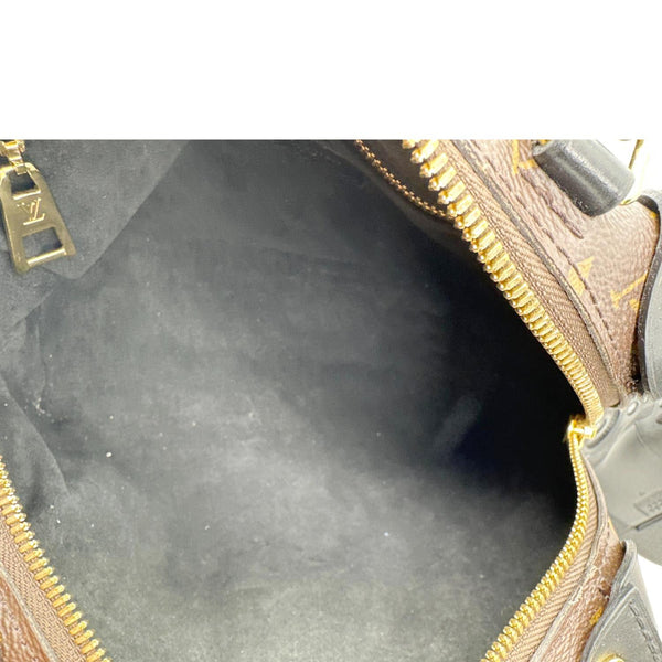 LOUIS VUITTON Petite Malle Souple Monogram Canvas Shoulder Bag Black