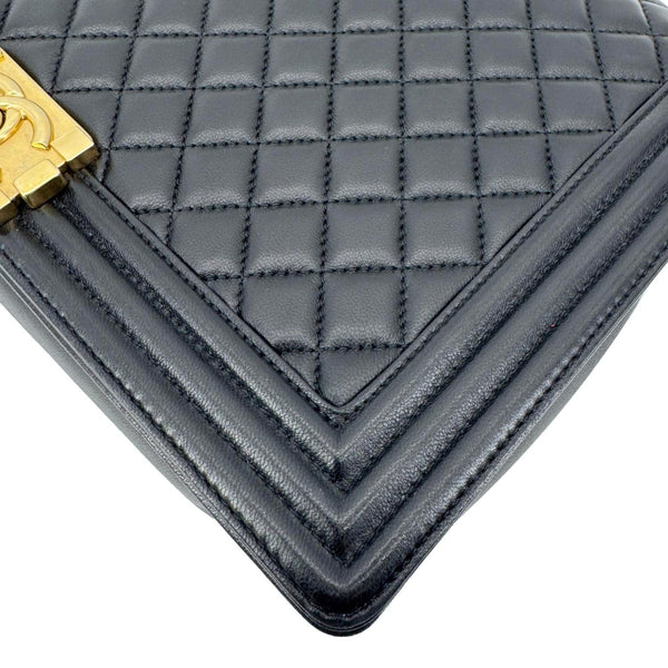 CHANEL Boy Flap Large Quilted Leather Crossbody Bag Black