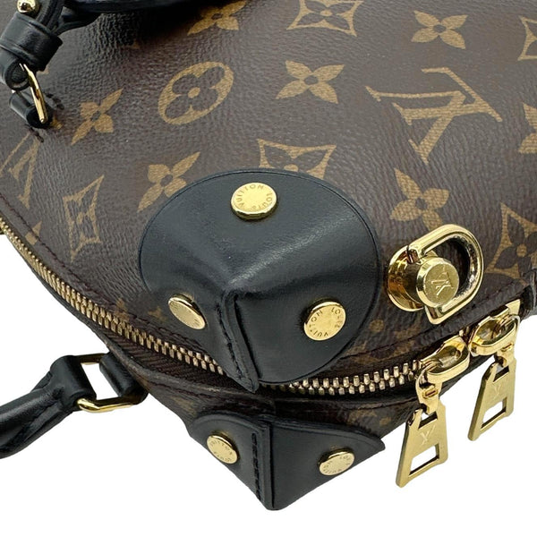 LOUIS VUITTON Petite Malle Souple Monogram Canvas Shoulder Bag Black