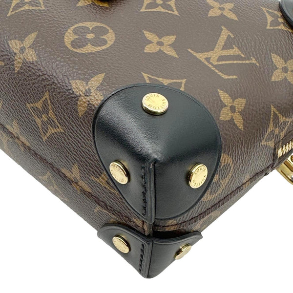 LOUIS VUITTON Petite Malle Souple Monogram Canvas Shoulder Bag Black