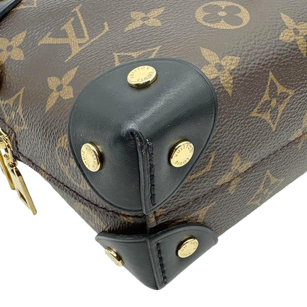 LOUIS VUITTON Petite Malle Souple Monogram Canvas Shoulder Bag Black