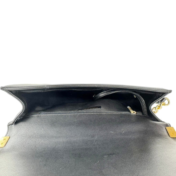 CHANEL Boy Flap Large Quilted Leather Crossbody Bag Black