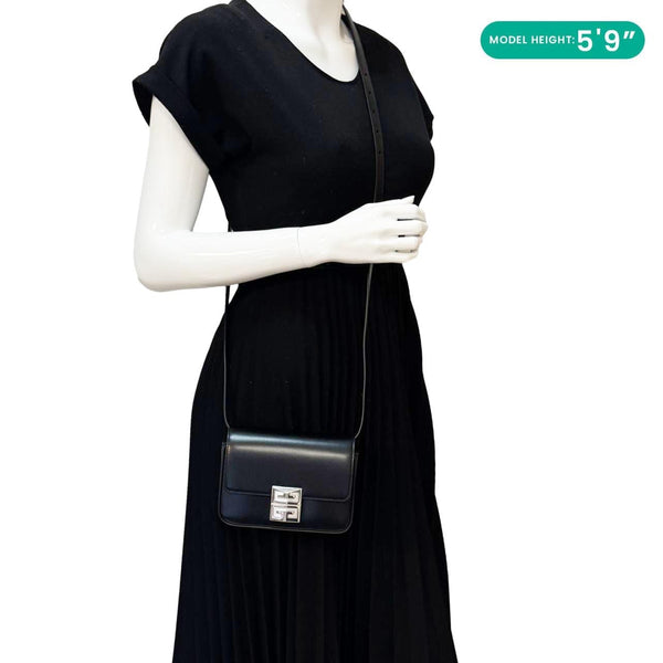 GIVENCHY 4G Small Smooth Leather Crossbody Bag Black