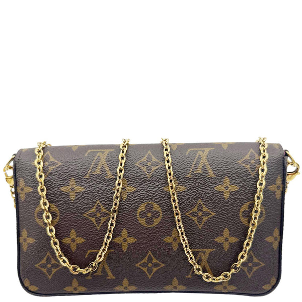 LOUIS VUITTON Felicie Pochette Monogram Canvas Crossbody Bag Brown