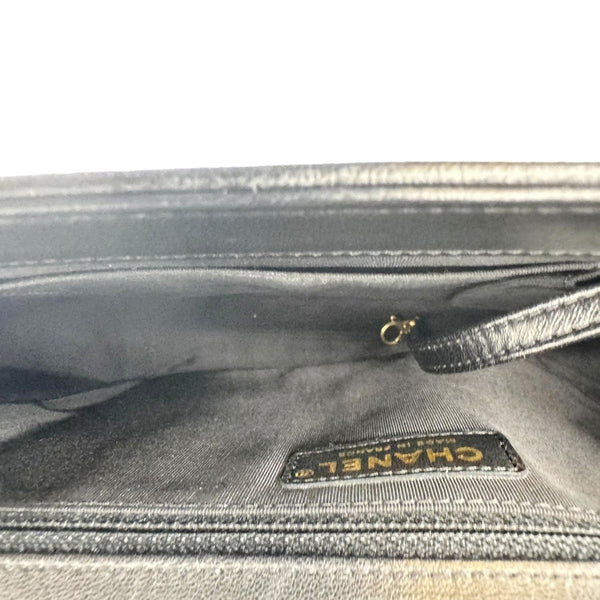 CHANEL Boy Flap Large Quilted Leather Crossbody Bag Black