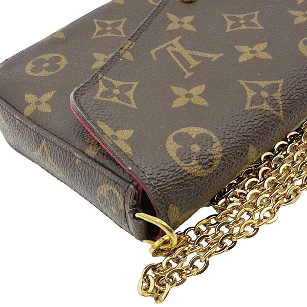 LOUIS VUITTON Felicie Pochette Monogram Canvas Crossbody Bag Brown