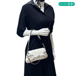 GUCCI Horsebit Quilted Lambskin Leather Chain Shoulder Bag White 764339