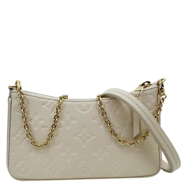 LOUIS VUITTON Easy Pouch On Strap Empreinte Leather Shoulder Bag Pouch Cream