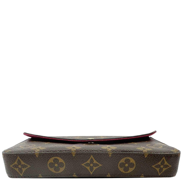 LOUIS VUITTON Felicie Pochette Monogram Canvas Crossbody Bag Brown
