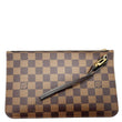 LOUIS VUITTON Neverfull Damier Ebene Wristlet Pouch Brown