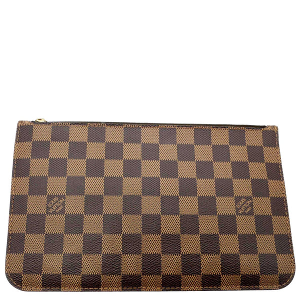 LOUIS VUITTON Neverfull Damier Ebene Wristlet Pouch Brown
