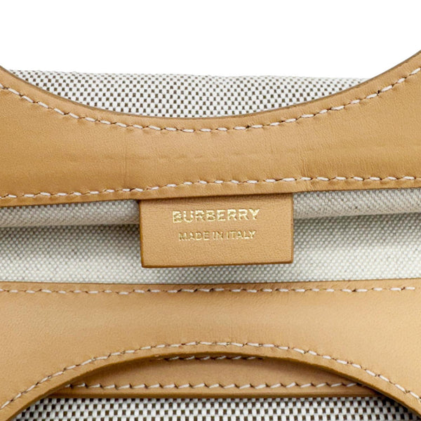 BURBERRY Pocket Canvas Tote Shoulder Bag Brown