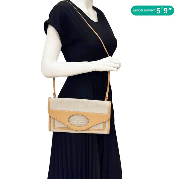 BURBERRY Pocket Canvas Tote Shoulder Bag Brown