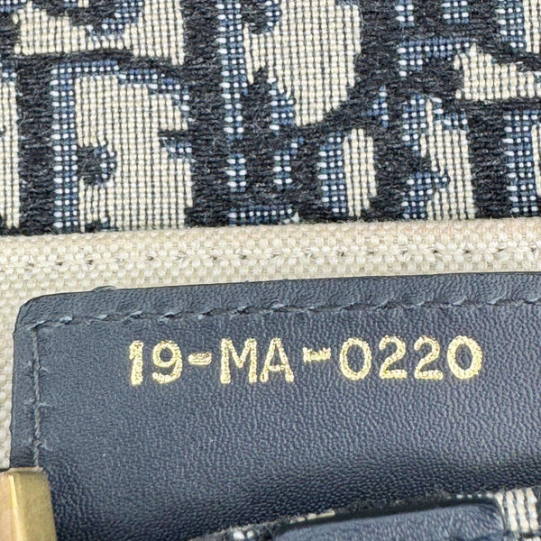 CHRISTIAN DIOR Saddle Oblique Jacquard Belt Crossbody Bag Navy Blue
