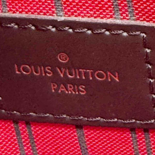 LOUIS VUITTON Neverfull Damier Ebene Wristlet Pouch Brown