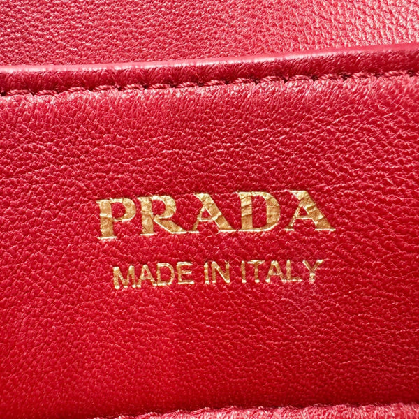 PRADA Double Handle Medium Saffiano Leather Shoulder Bag Black