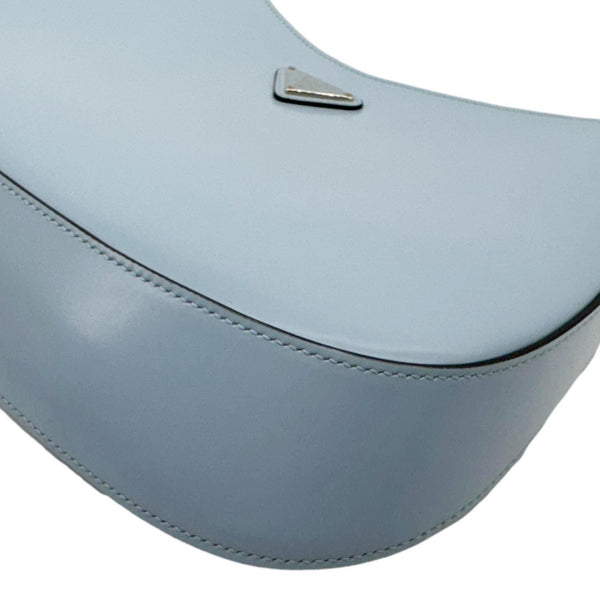 PRADA Cleo Brushed Leather Shoulder Bag Light Blue