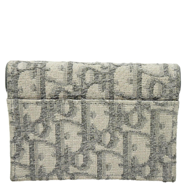 CHRISTIAN DIOR Saddle Oblique Canvas Card Holder Gray