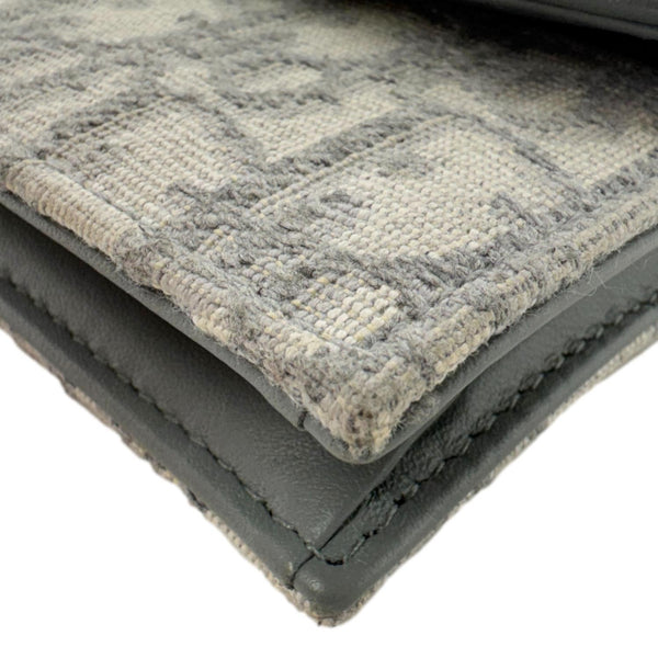 CHRISTIAN DIOR Saddle Oblique Canvas Card Holder Gray