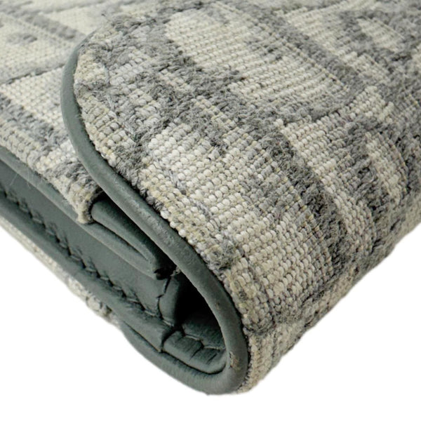 CHRISTIAN DIOR Saddle Oblique Canvas Card Holder Gray